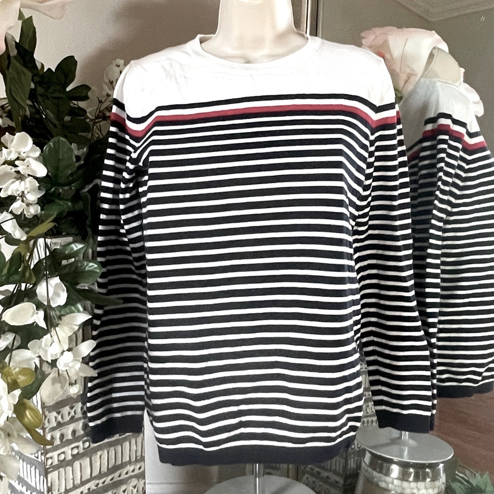Red, White and Blue Tommy Hilfiger Striped Sweater